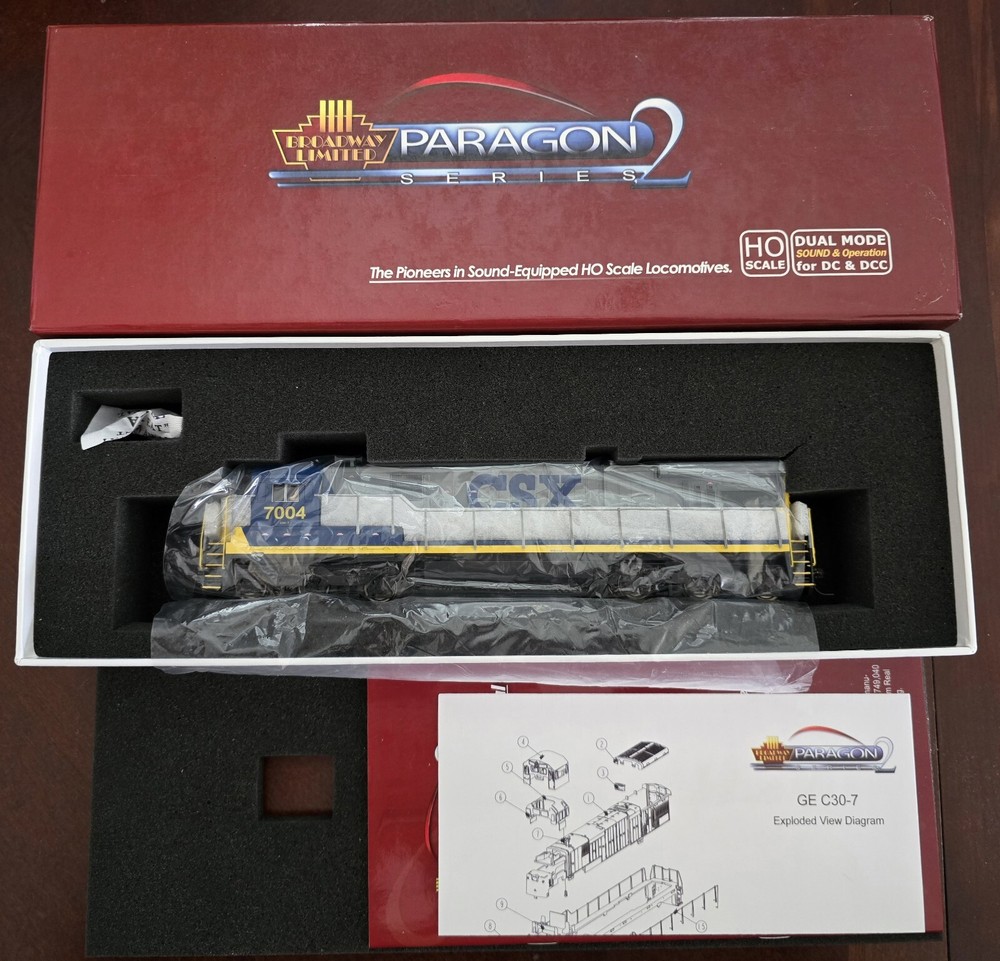 Broadway Limited HO Paragon2 GE C30-7 Diesel CSX #7004