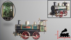 Early version 1900-1905 Bing #I-48 1-gauge Short Cab Clockwork Locomotive