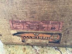 Marklin Prewar railroad set (transformer, crate, tracks, bumpers)