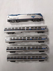 Kato #176-6009 No.127 Amtrak Diesel 4 Passenger Car Set N Gauge O/ Boxes C-8