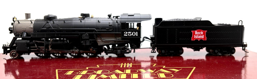 HO BROADWAY LIMITED 1122 USRA LIGHT MIKADO 2-8-2 ROCK ISLAND # 2501 DCC SOUND