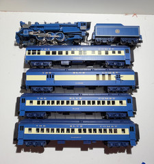 MTH Railking O Gauge NJC Blue Comet 4-6-2 PS2 & 4 60′ Madison Passenger Cars
