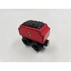 James the Red Engine Number 5 Wooden Coal Tender Train Car Magnetic Connector