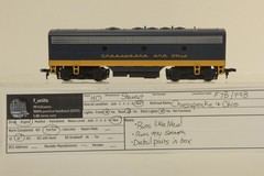 Stewart HO scale Chesapeake And Ohio C&O F7B/F9B DC Powered Locomotive