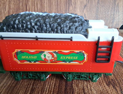 1986 New Bright Christmas Express Train Locomotive Set W/ Bears For Repair