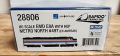 RAPIDO 28806 METRO NORTH RR 497 E8A with HEP Ex Amtrak with ESU LokSound DCC HO