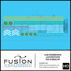 HO Scale Modern EJE EMD Locomotives Decal Set