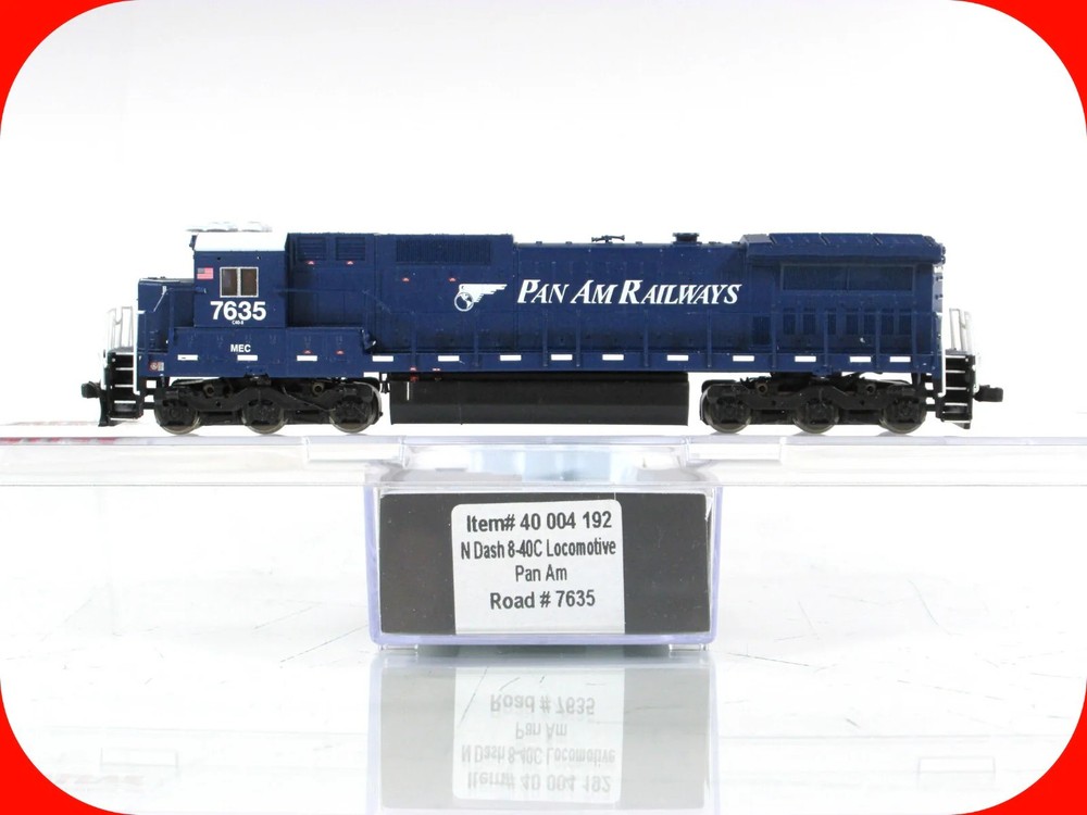 N Scale ***PAN AM*** DASH 8-40C Locomotive, MEC #7635 – Atlas 40004192, with DCC