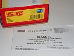 Hornby R3741 DCC fitted. GBRf Class 92 Co-Co Diesel. Excellent cond. OO Scale