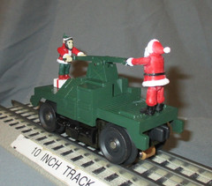 MTH 30-2511 Christmas Santa & Elf Green Bump-N-Go Hand Car O/027 ga. wks/ Lionel