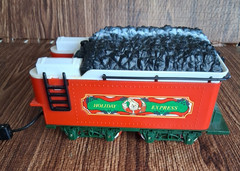 1986 New Bright Christmas Express Train Locomotive Set W/ Bears For Repair