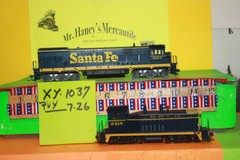 Two *Athearn Santa Fe Locomotives -#8517 Genesis & #2418 Powered Diesel Switcher