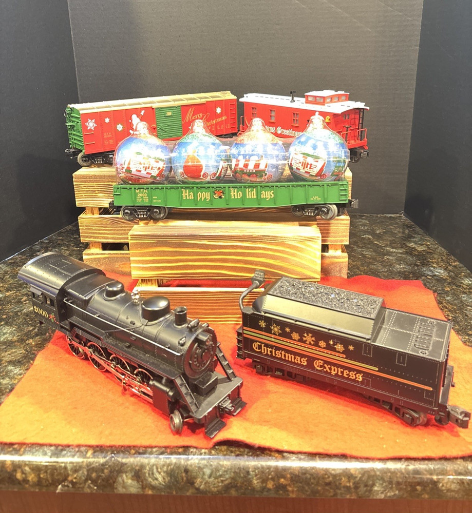 MTH Rail King 2000 Holiday Express 2-8-0 Steam Freight Trains Only-tested READ