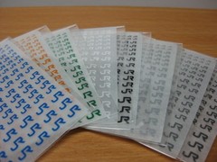 ●(N) Choose any one color. JR In-lettering (White, Black, Blue, Orange, Green,