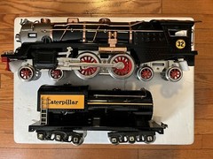 + MTH Standard Gauge Tinplate Caterpillar 400e Steam Locomotive Traditional *H