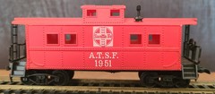 LIFE LIKE, #8542, SANTA FE A.T.S.F. CABOOSE, RED PLASTIC, HO SCALE, NOS
