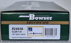 Bowser Exec Ln/Hobbytyme #24636 HO DL&W F-3A #664 Tri-StateRHS/Steamtown/LokSnd