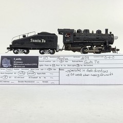 Mantua HO Scale Santa Fe ATSF #99 0-4-0 Shunter Steam Locomotive