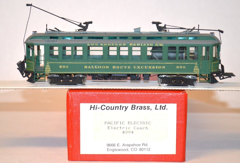 HO Brass Pacific Electric ‘Balloon Route’ Excursion Car 1-of-Kind Model XLNT!