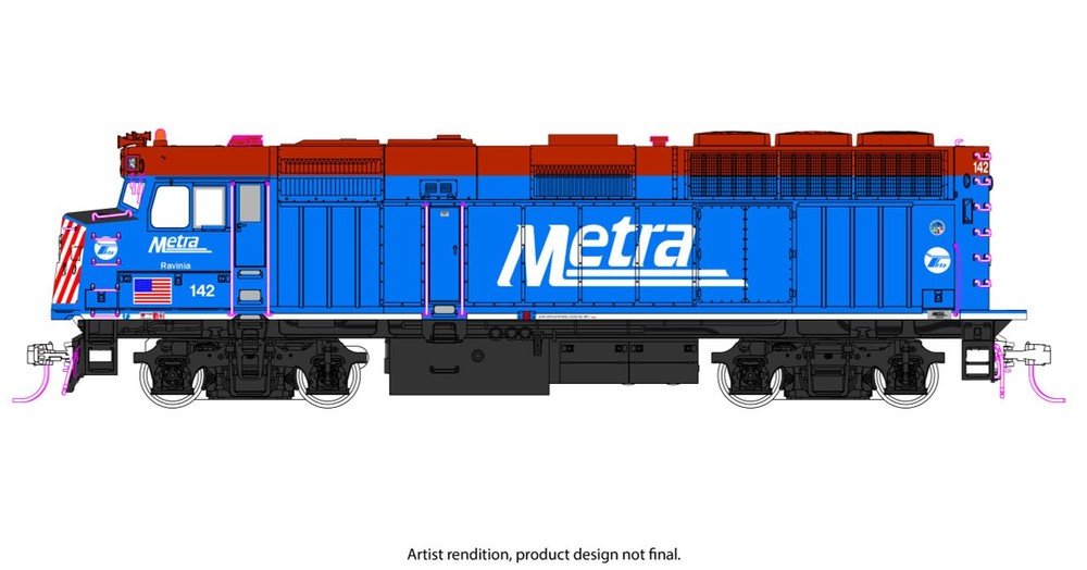 Kato ~ HO Scale ~ EMD F40PH Commuter ~ Chicago Metra #142 ~ DC Version ~ 37-6574