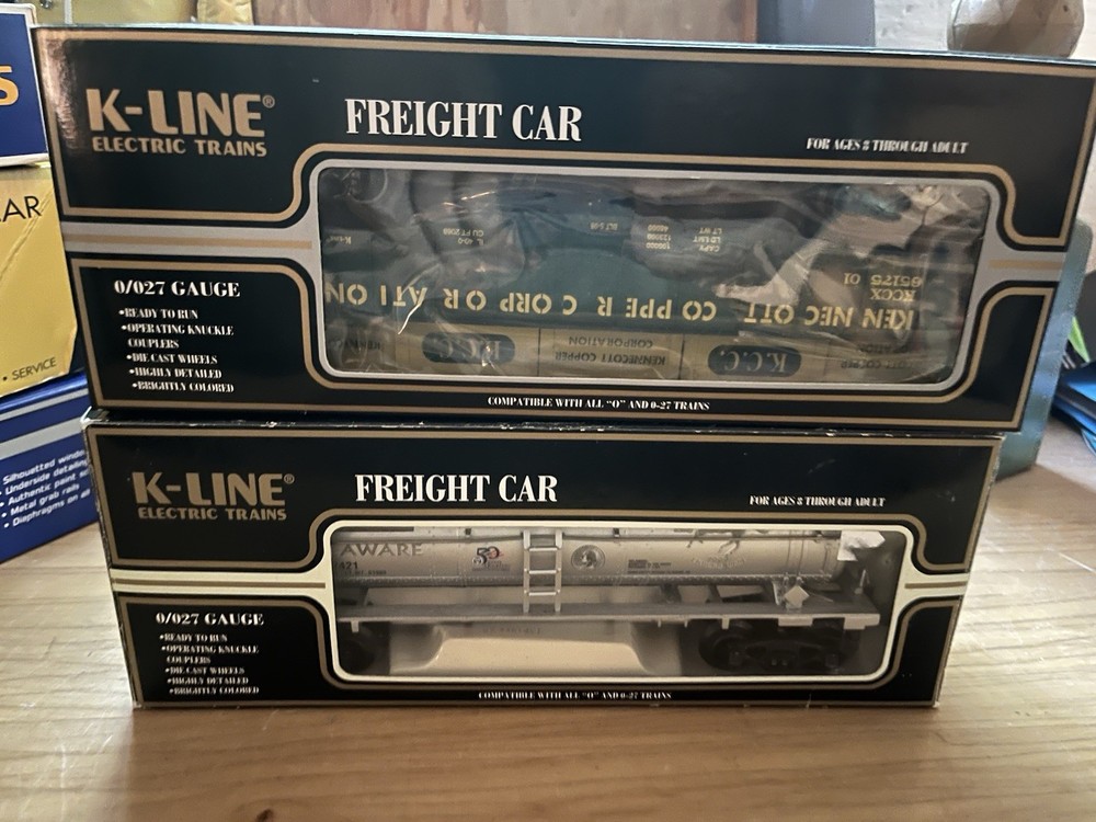 Lot of 2 k Line Electric Trains- K632-7421 Delaware & K651-7501 Kennecott Copper