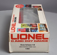 Lionel 6-8062 O Burlington F-3 B-Unit Chrome Non-Powered Diesel Locomotive #8062
