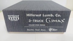 United PFM Brass Hillcrest 3-Truck Lumber Co. Climax (1987 run) – HO scale