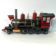 Diecast Metal Vintage Steam Engine Locomotive Model Train, Handmade Collectible