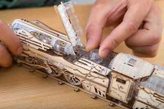 Mechanical Veter Models wooden plastic puzzle Thunderstorm Express Train +Tender