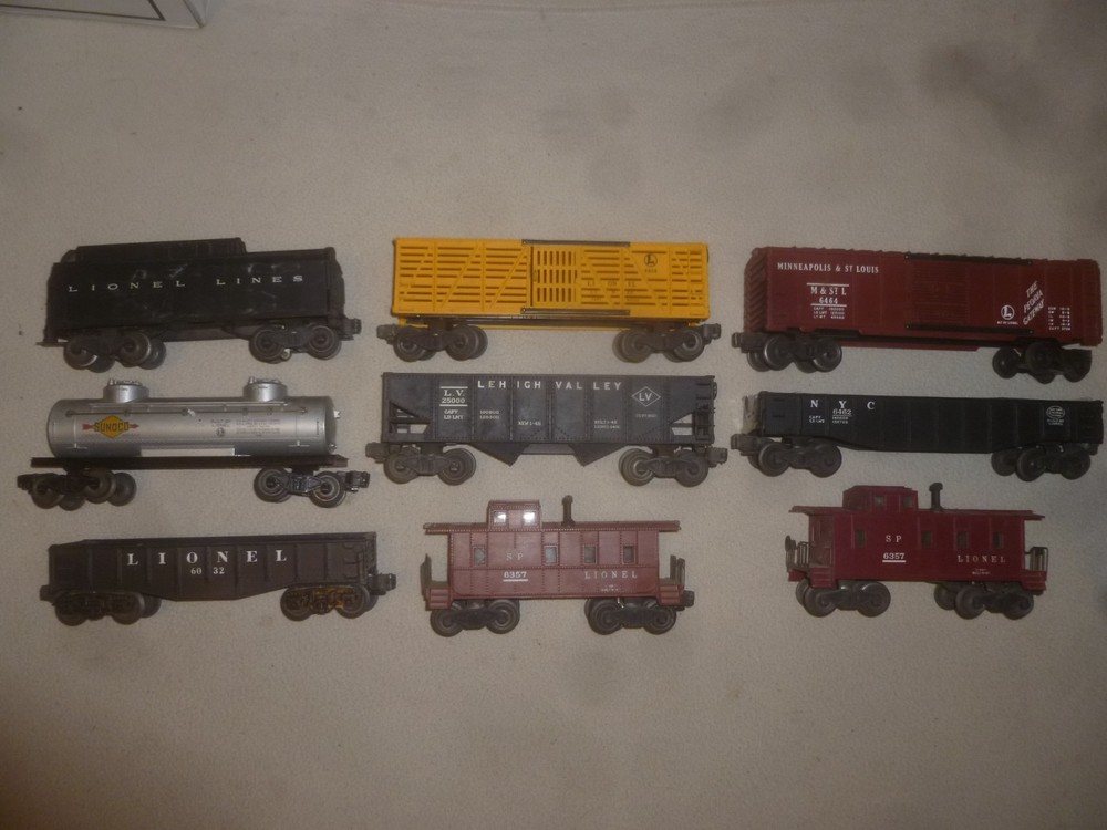 VINTAGE LIONEL LINES TENDER LOT SUNOCO TANK CAR HOPPER GONDOLA 6464 6656 O GAUGE