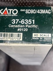 Kato 37-6351 HO Scale Canadian Pacific EMD SD90/43MAC Diesel Locomotive #9120 LN