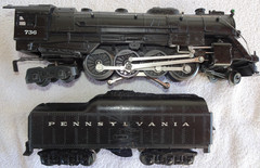 LIONEL #736 BERKSHIRE 2-8-4 STEAM LOCOMOTIVE + 2671WX WHISTLE TENDER