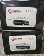 Precision Craft Models EMD Set F3A #1607 F3B #2407 NYC HO 322A & 322B