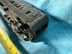 Vintage Union Pacific O Scale Passenger Car Olive Missing Some Wheels 20” Long!