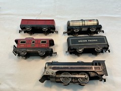 MARX Postwar Steam Engine Set w. Transformer Tracks Freight Car Set 0 scale