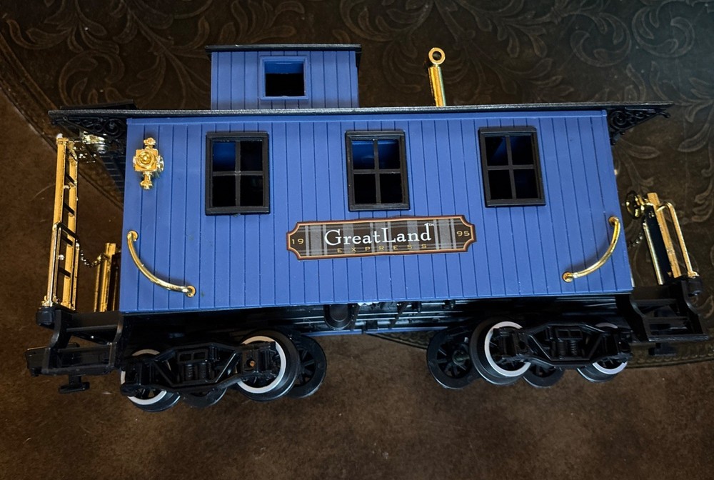 1995 New Bright Greatland Express Train G Gauge Rare Blue Caboose Vintage