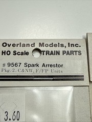HO scale locomotive PARTS brass Overland Model 9567 Spark Arrestor C&NW F/FP Lot