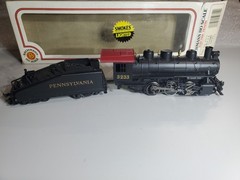 ho Bachmann Pennsy #3233 2-6-0 Steam Loco-w/Light & Tender-Refurb-DC-Runs Good