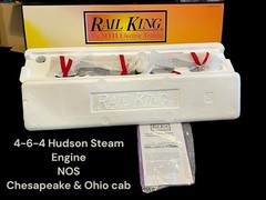 Rail king By MTH 4-6-4 Hudson Steam Engine Chesapeake & Ohio #491 3-Rail NOS