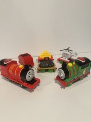 Thomas & Friends Percy #6 & James #5 Steam Locos w/ Cars Plastic Analog see desc
