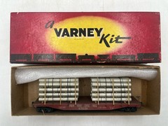Ho Scale Varney F-9 Pennsylvania Railroad Flat Car With Pipe Load