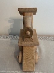 Vtg 1980’s Handcrafted Wood Train Locomotive Engine Toy