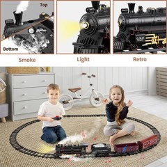 JONEALA Train Set with Remote Control,Electric Track Large, Black
