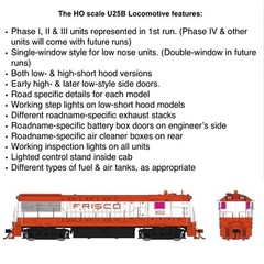 Rapido 035527 HO Scale GE U25B High Hood ~ DCC & Sound ~ Frisco (SLSF) #803 NEW!