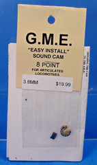 G.M.E. SOUND CAM 3.8mm AXLE 8 POINT FOR STEAM LOCO PFM PBL DCC S,Sn3,On30,On3, O