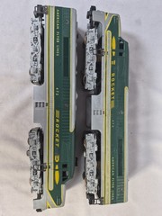 American Flyer S Gauge 474 475 Rocket A-A Diesel Locomotive Set Green Silver