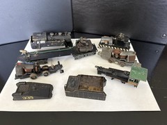 Lot of HO Scale Model Train Engines, Body Shells Parts