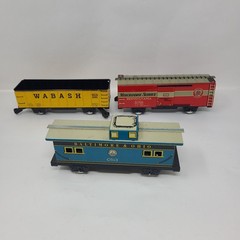 Vintage Marx Tin Train Baltimore & Ohio Locomotive Set w/ Box 5 Cars + Tracks