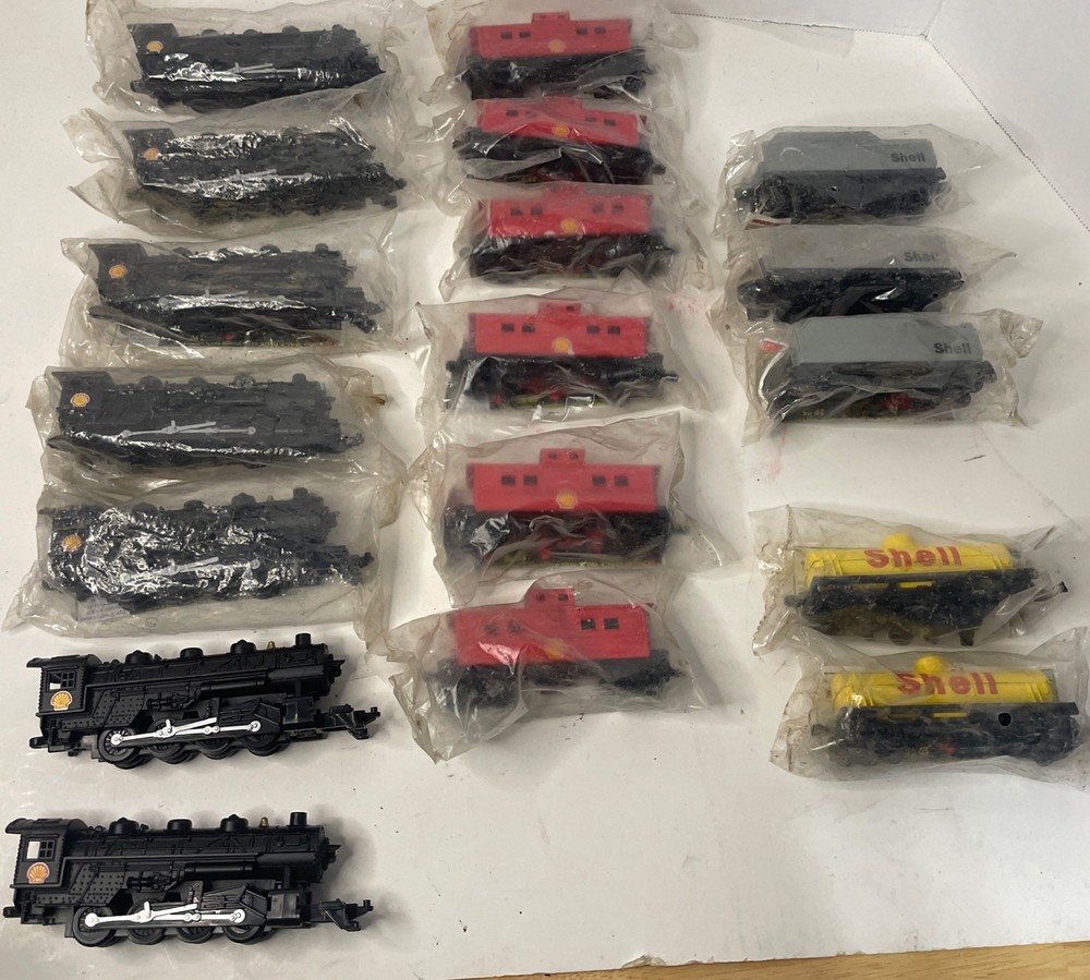 Vintage Lot Shell Oil Train Cars Engine HO Scale Fletcher-Barnhart & White NOS