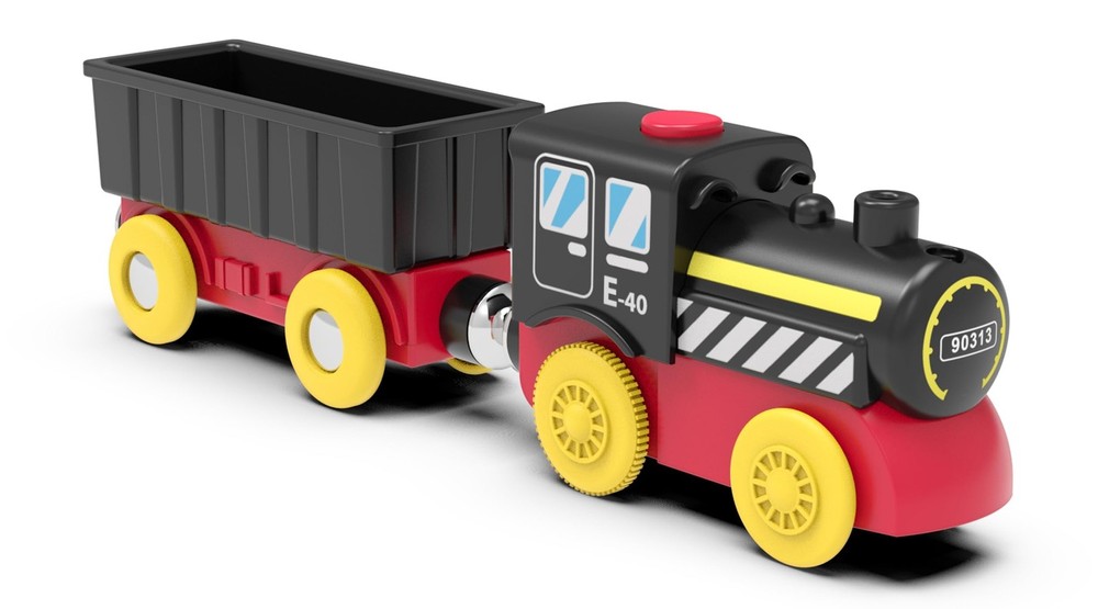 Battery Operated Locomotive Train, 1.8 x 3.8 x 11 inches, Black & Red